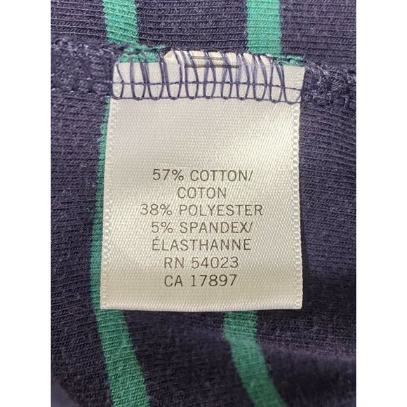 Banana Republic Outlet Ladies Size M Navy/Green Striped Cowl V Neck Pullover - Picture 7 of 10